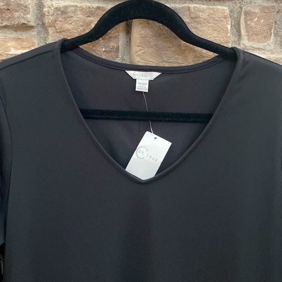 NWT est. 1946 black lined v-neck dress with pockets. Size 14/16 W. - Picture 6 of 10